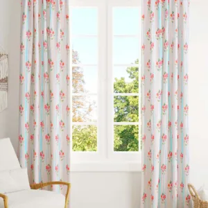 Floral Cotton Eyelet White Curtains Or Drapes for Bedroom Livingroom 2