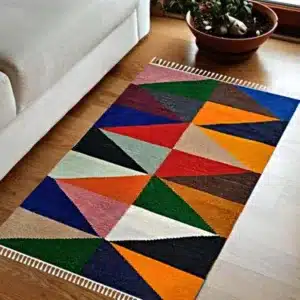 Triangled Modern Handwoven Area Rug for Bed Room Living Room Dining Room Entryway kitchen 2
